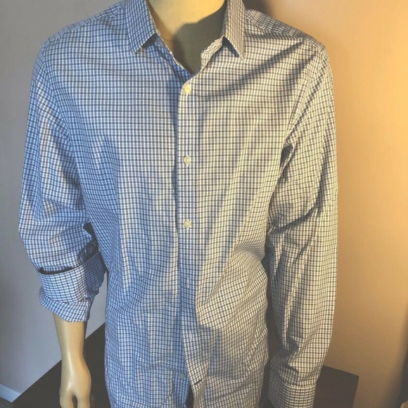 Other - Banana Republic Slim Fit Non Iron Blue Check Shirt